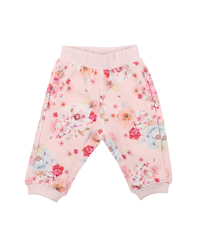 FOX & FINCH PINK BLOOM TRACK PANTS - PINK BLOOM (SIZE00-2)