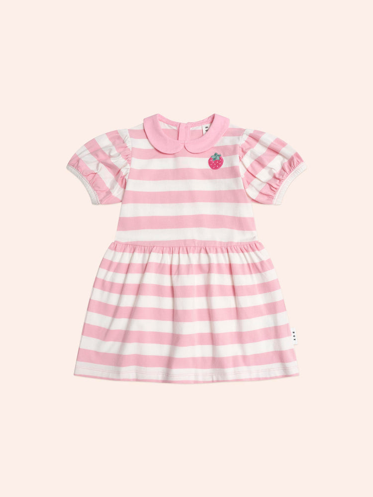 Huxbaby Hux Strawberry Stripe Puff Sleeve Dress