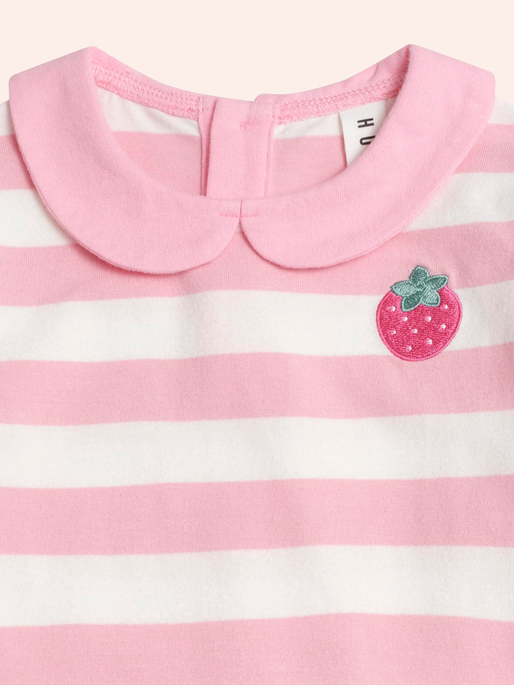 Huxbaby Hux Strawberry Stripe Puff Sleeve Dress