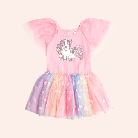 Huxbaby Hux Rainbow Unicorn Tulle Dress