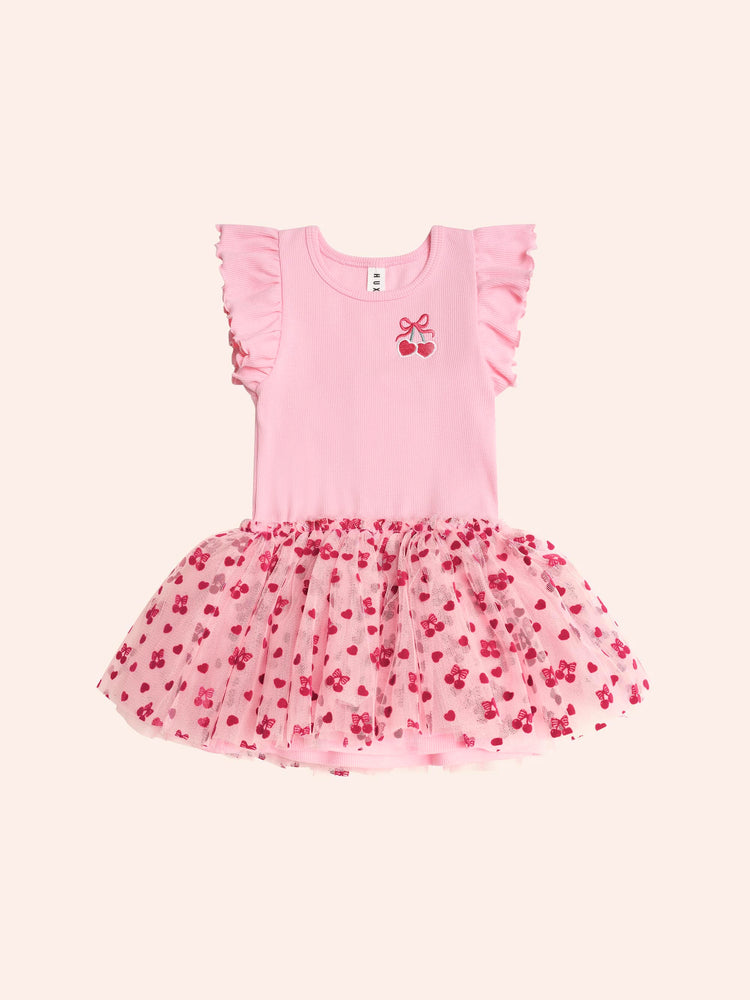 Huxbaby Hux Cherry Pie Rib Tulle Dress