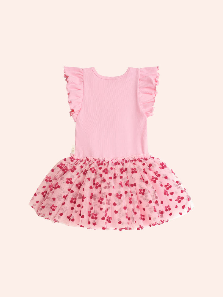 Huxbaby Hux Cherry Pie Rib Tulle Dress