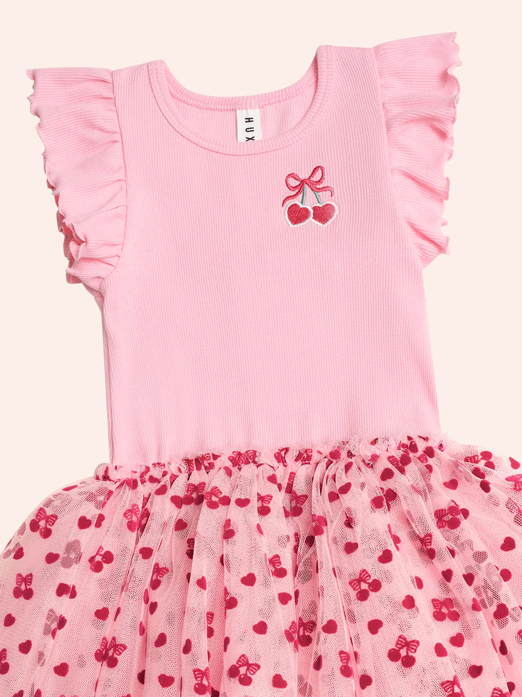 Huxbaby Hux Cherry Pie Rib Tulle Dress