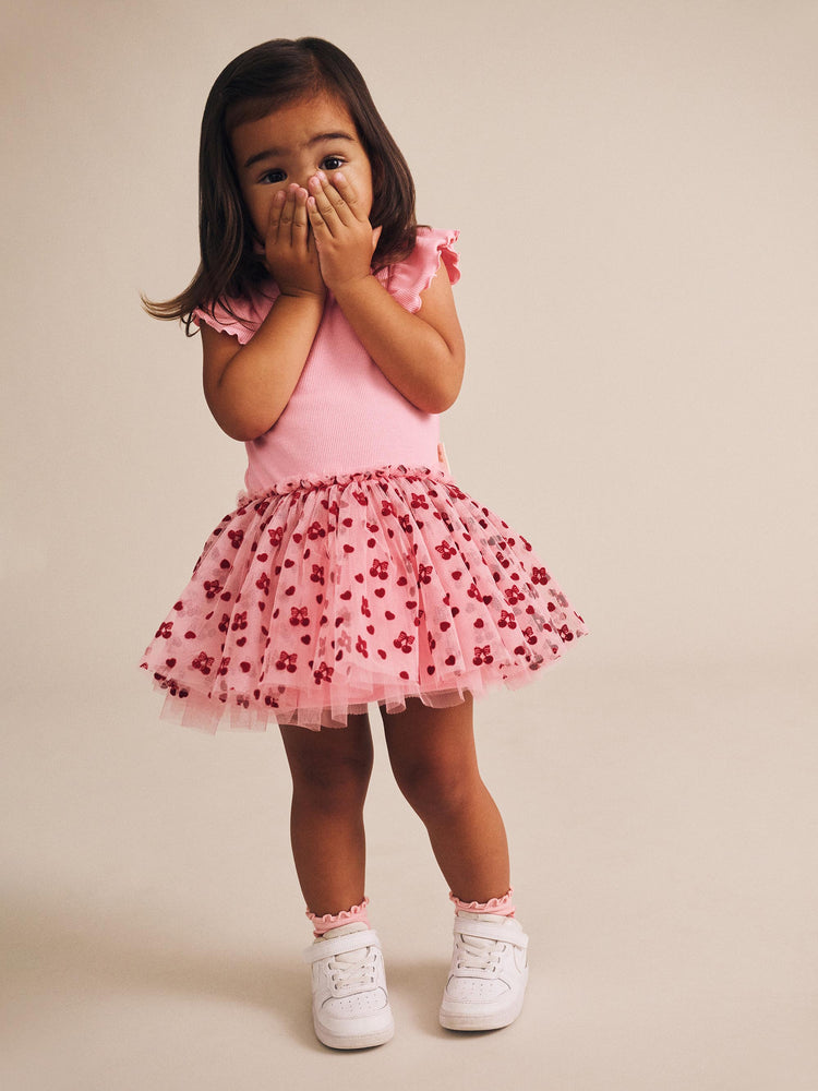 Huxbaby Hux Cherry Pie Rib Tulle Dress