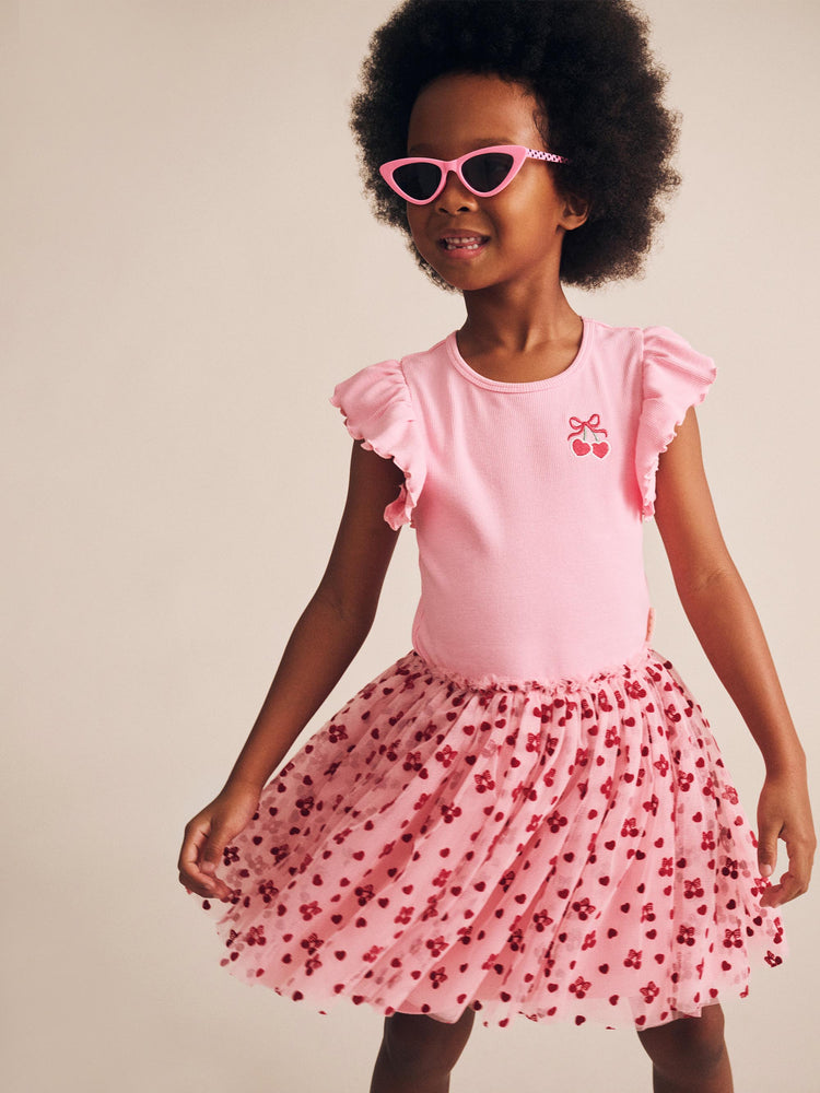 Huxbaby Hux Cherry Pie Rib Tulle Dress