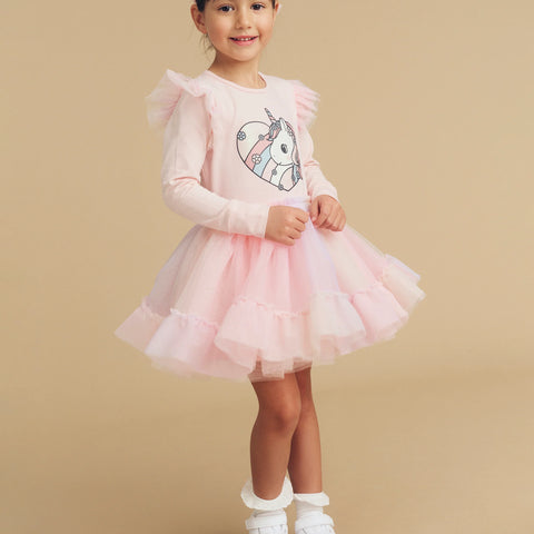 Huxbaby Loveheart Unicorn Ballet Dress (1Y-8Y)