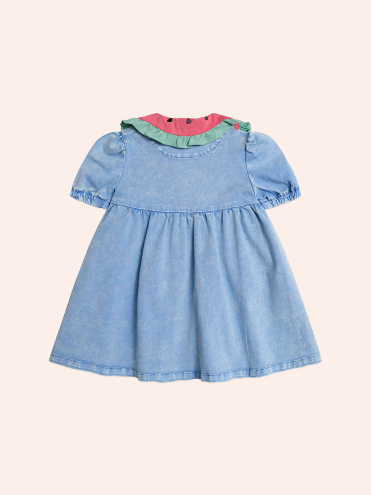 Huxbaby Hux I Carried a Watermelon Denim Dress With Free Watermelon TOY Special Combo Set