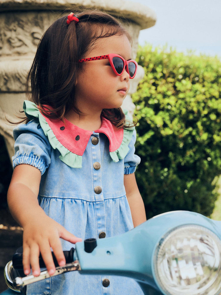 Huxbaby Hux I Carried a Watermelon Denim Dress With Free Watermelon TOY Special Combo Set