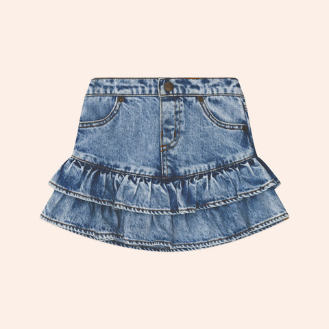 Huxbaby DREAMY DENIM TIRERED SKIRT