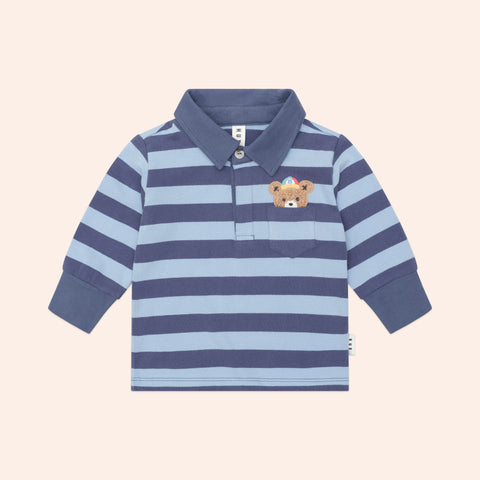Huxbaby PEEPING HUX BLUE STRIPE POLO