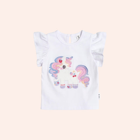 Huxbaby Tutti Frutti Unicorn Frill Tee