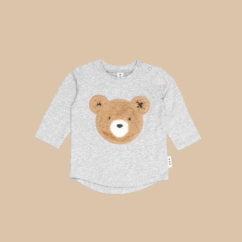 Huxbaby Grey Furry Huxbear Top  (0-8Y)