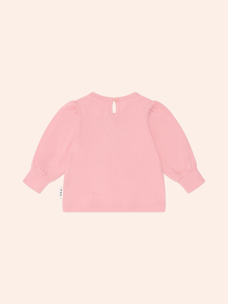 Huxbaby CHERRY BOW PUFF SLEEVE TOP