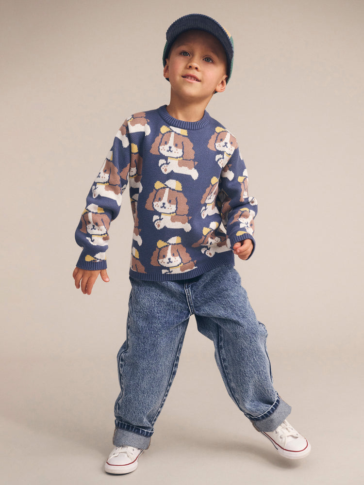 Huxbaby HAPPY PUPPY KNIT JUMPER