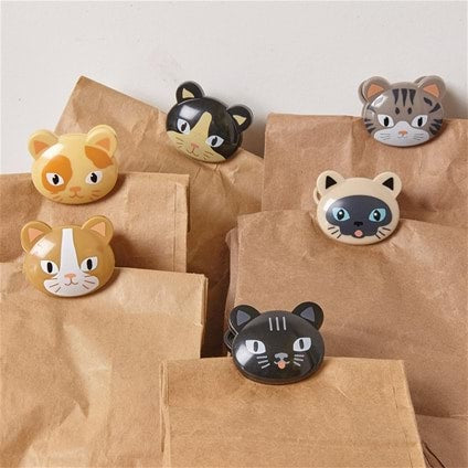 Kikkerland Cat Bag Clips (Set of 6)