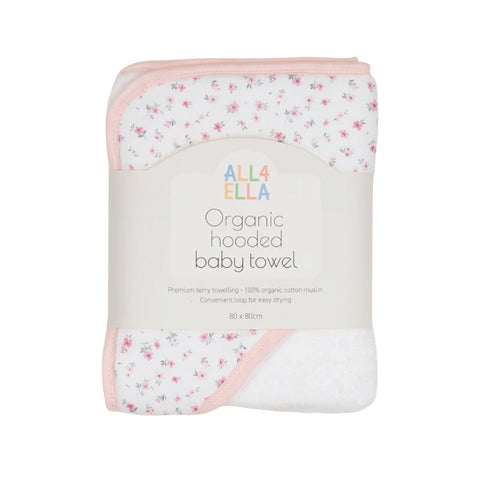 ALL4ELLA Baby hooded towel - Pink Petals