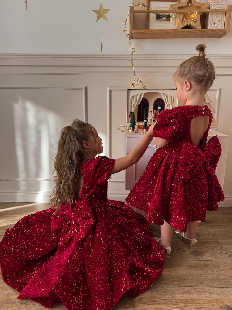 EllieEllie Scarlett Christmas Red Sequins Dress