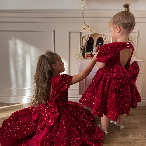 EllieEllie Scarlett Christmas Red Sequins Dress
