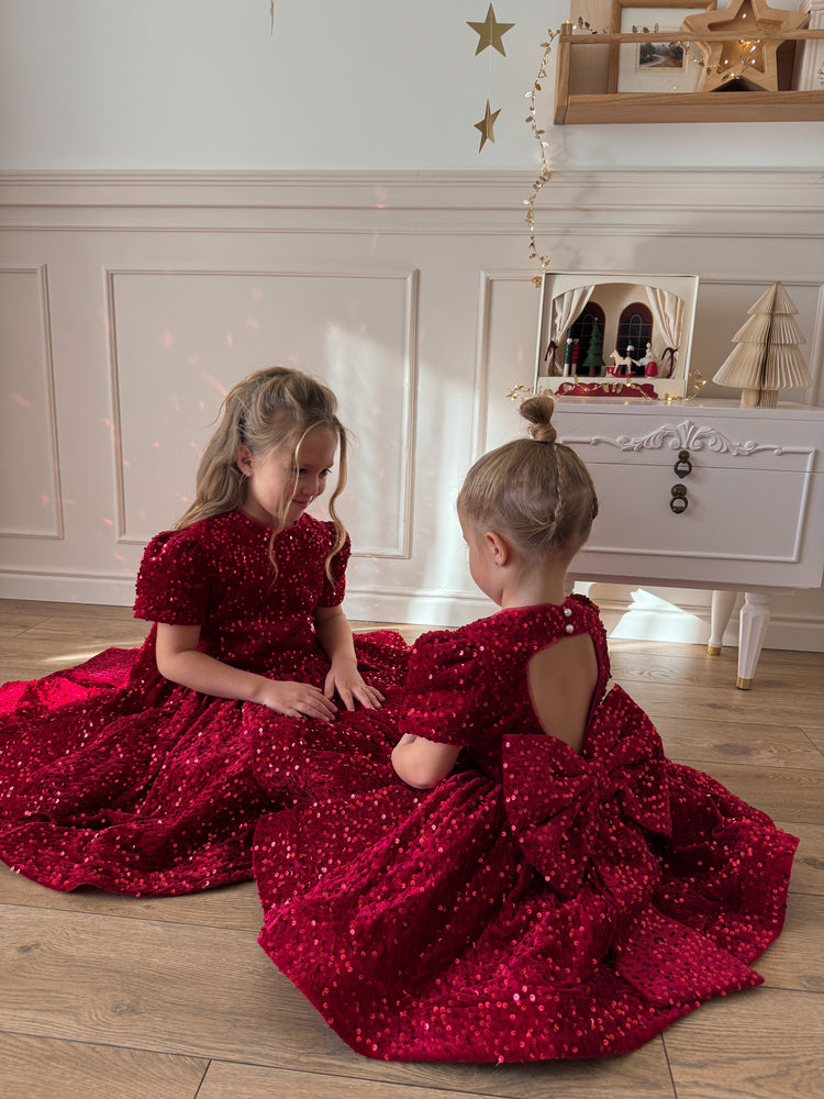 EllieEllie Scarlett Christmas Red Sequins Dress