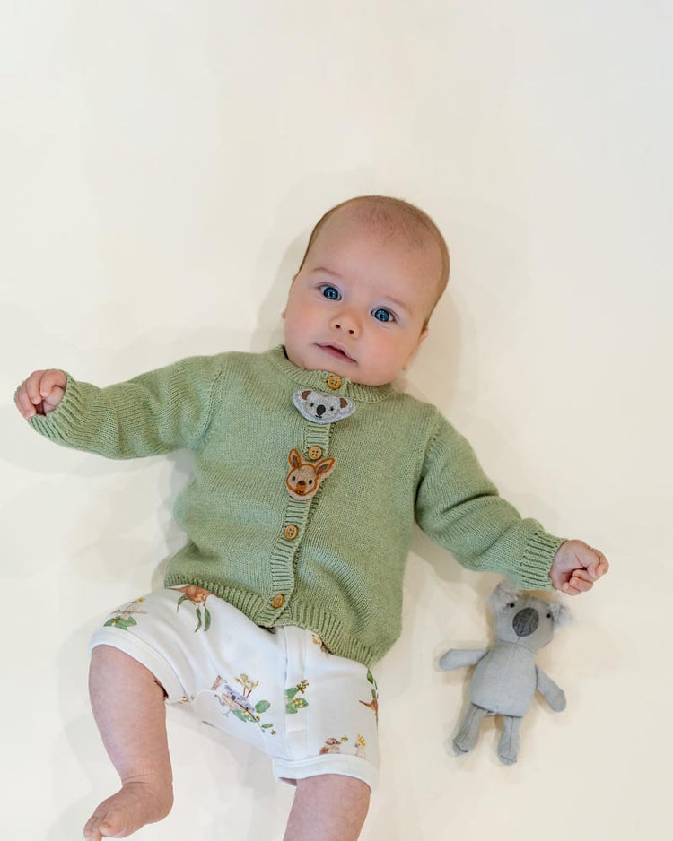 BEBE AUSTRALIANA ORGANIC NOVELTY CARDIGAN