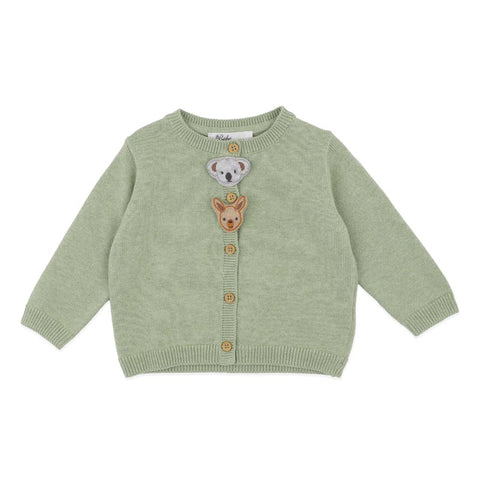 BEBE AUSTRALIANA ORGANIC  NOVELTY CARDIGAN
