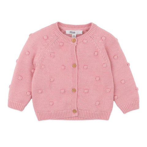 BEBE CHARLIE BOBBLE KNITTED CARDIGAN