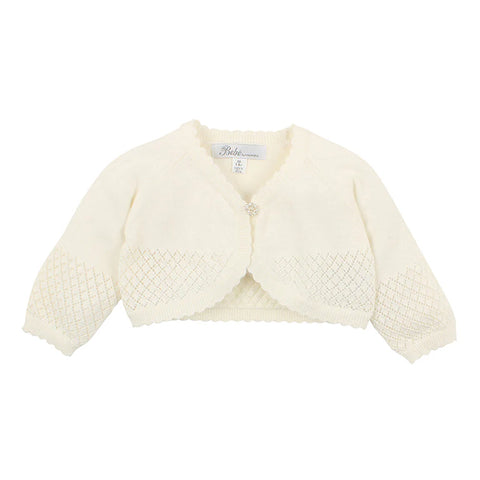BEBE POINTELLE CARDIGAN 3-7YRS