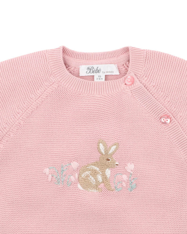 BEBE FERN BUNNY ORGANIC KNITTED JUMPER