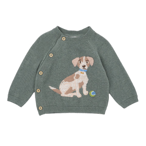 BEBE OTTO PROUD PUPPY ORGANIC KNITTED JUMPER