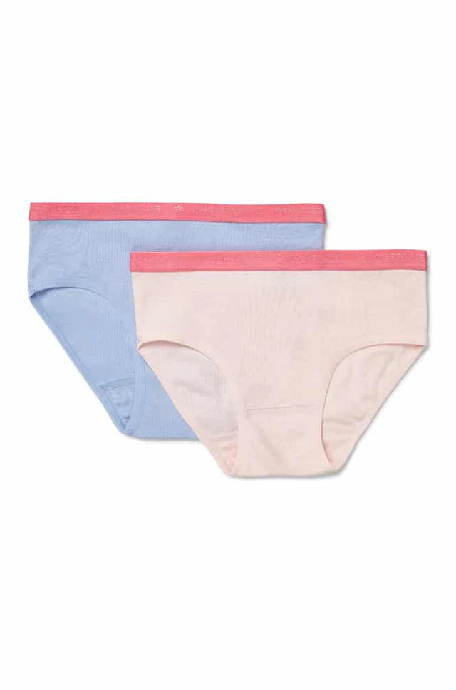 Marquise Girls Powder Blue & Pink Underwear 2 Pack