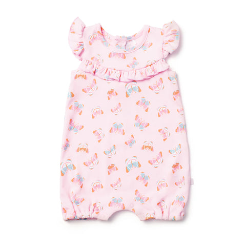 Marquise Pink Butterfly Frill Romper