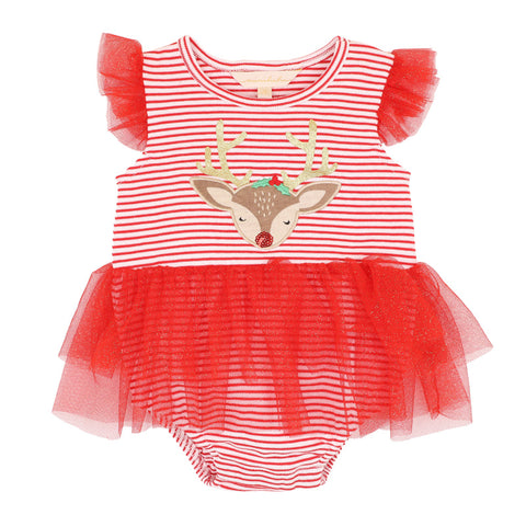 Bebe FESTIVE REINDEER ROMPER