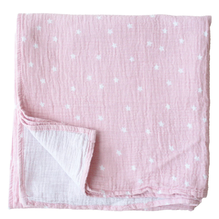 Alimrose Muslin Swaddle Starry Night Pink