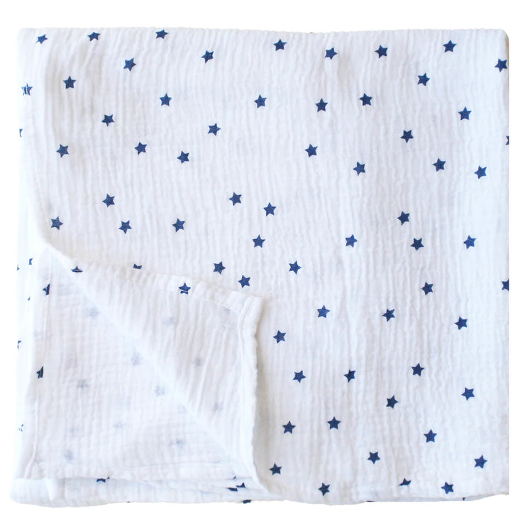 Alimrose Muslin Swaddle Navy Stars