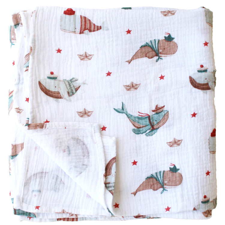 Alimrose Muslin Swaddle Whales