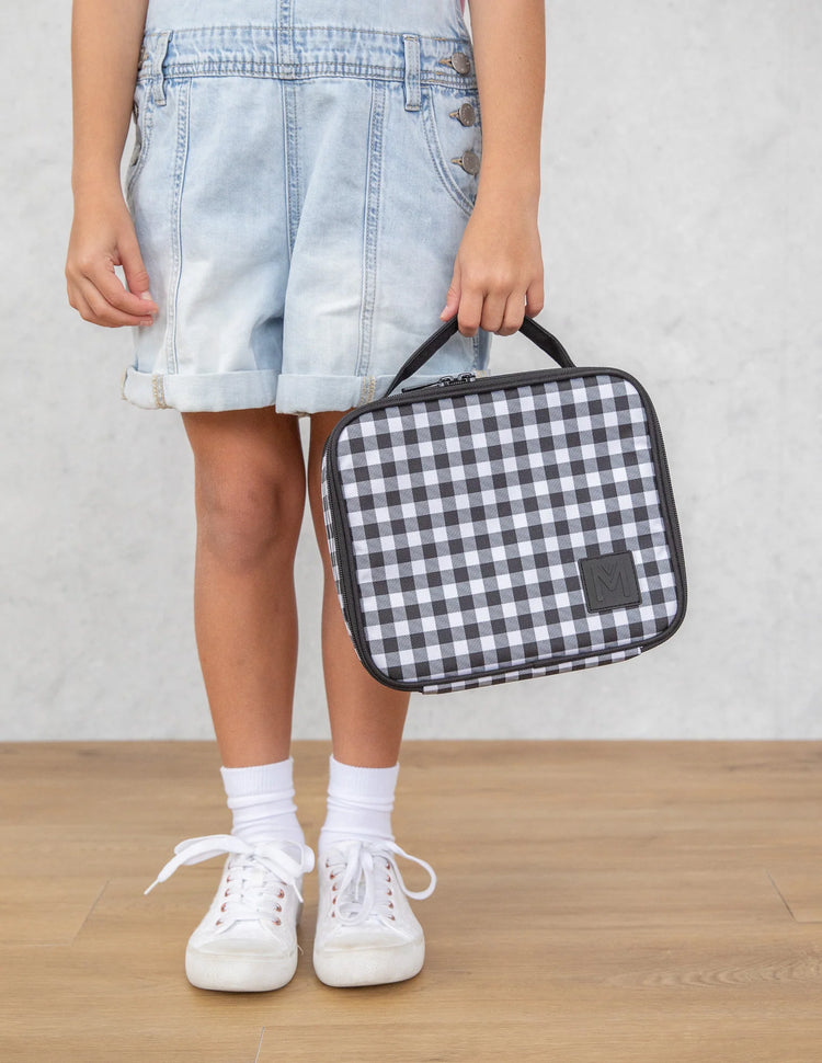 MontiiCo Medium Lunch Bag- Black Gingham