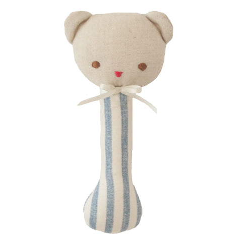 Alimrose Ted Stick Rattle Chambray Stripe