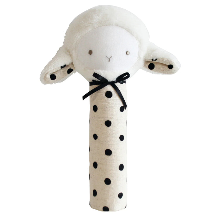 Alimrose Lamby Squeaker Black Linen Spot
