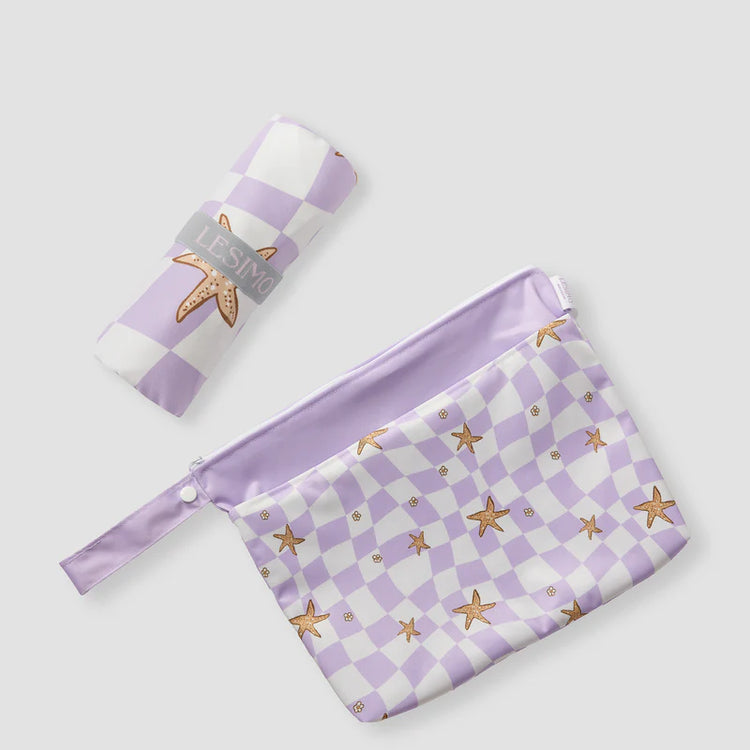 Lesimo Sand Free Kids Hooded Towel - Star Fish with free wet bag