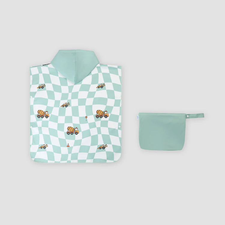 Lesimo Sand Free Kids Hooded Towel - Busy Trucks with free wet bag