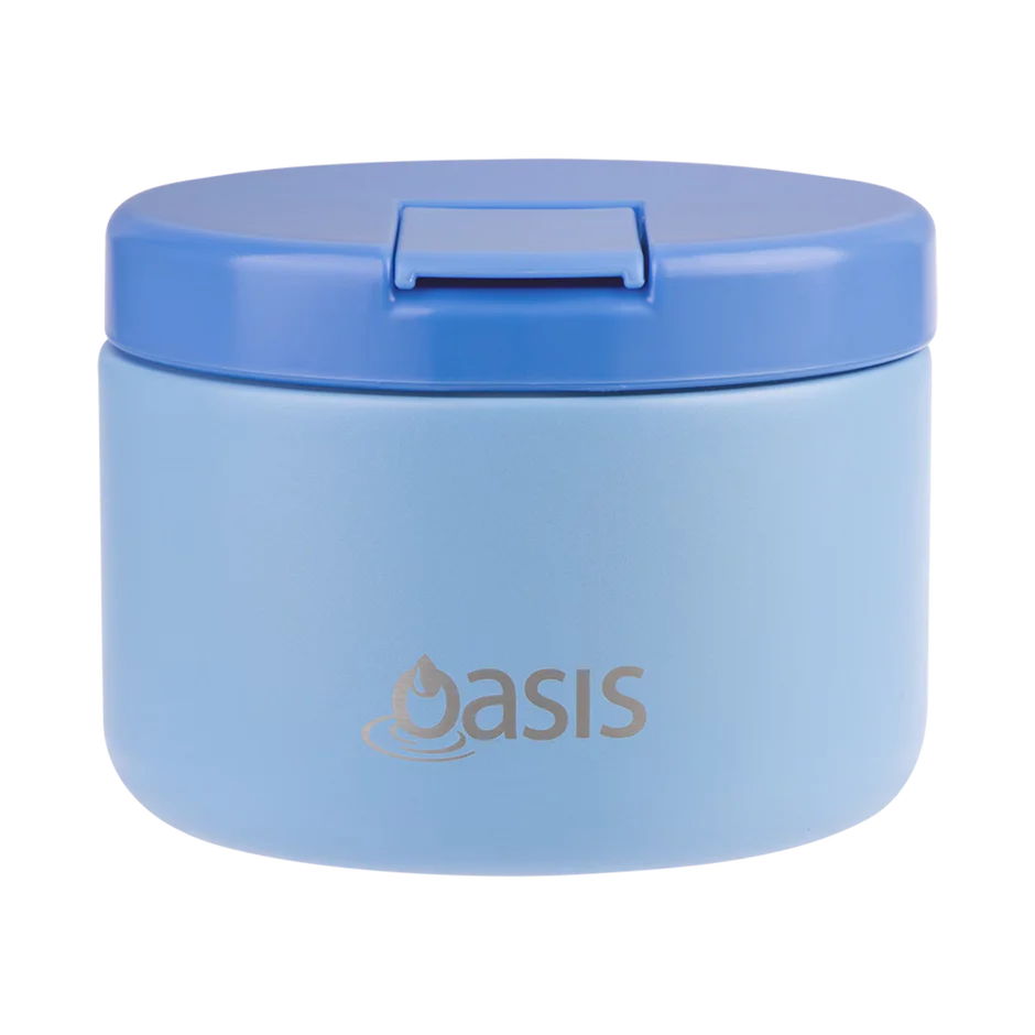 OASIS STAINLESS STEEL DOUBLE WALL INSULATED FOOD FLASK W/ QUICK RELEASE LID 300ML -  BLUE