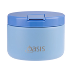 OASIS STAINLESS STEEL DOUBLE WALL INSULATED FOOD FLASK W/ QUICK RELEASE LID 300ML -  BLUE