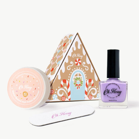 Oh Flossy  Christmas  Gingerbread  House Mini  Mani Set