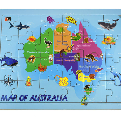 2 IN 1 AUSTRALIAN MAP JIGSAW PUZZLE 24PCS