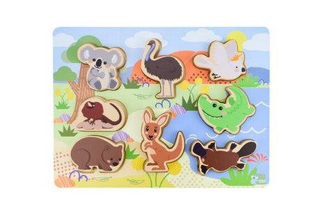 BUSH BUDDIES AUSTRALIAN ANIMALS WOODEN CHUNKY PUZZL