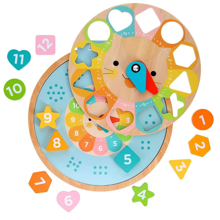 Petit Collage Multi-Language Learning Clock Puzzle