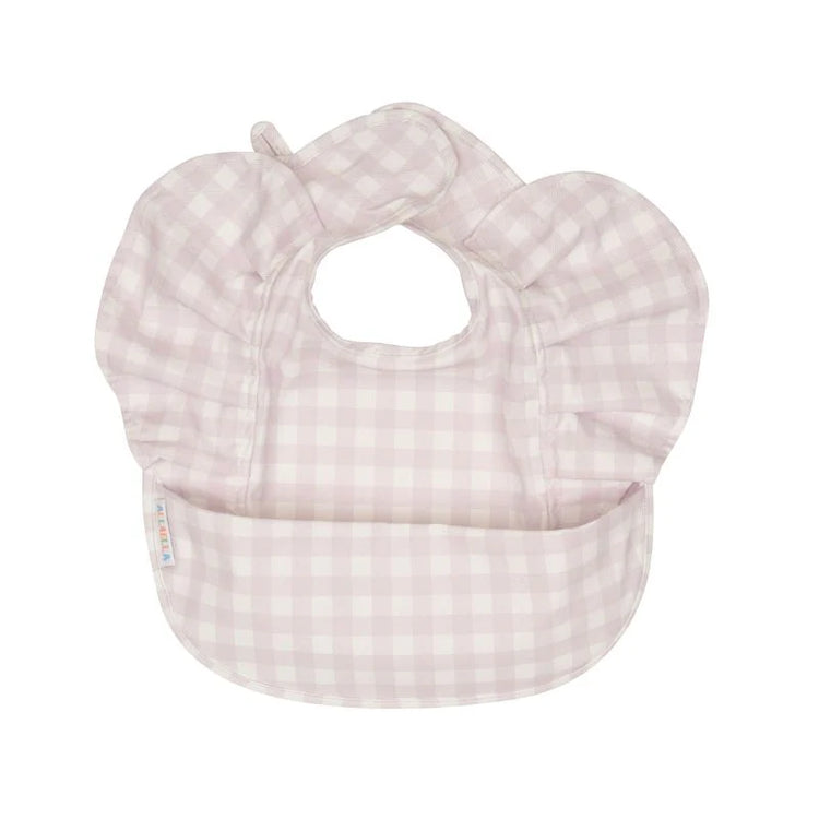 ALL4ELLA Recycled frills bib - Gingham Lilac