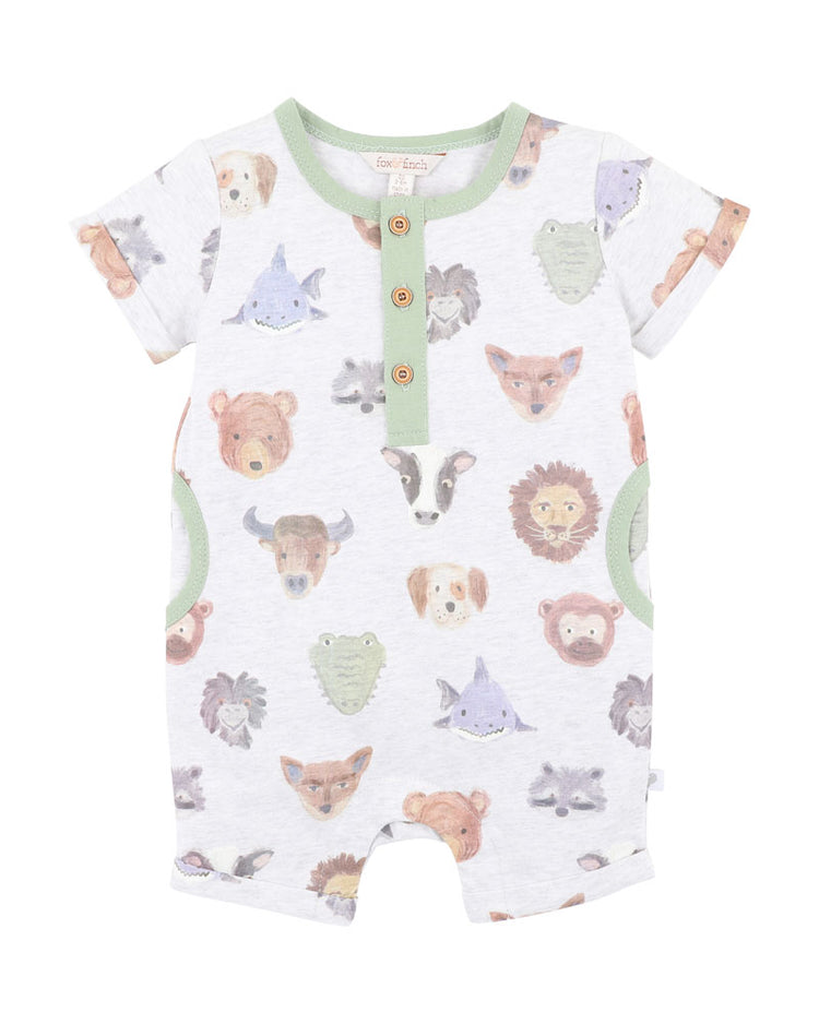 BEBE WILDLINGS PRINT SS ROMPER