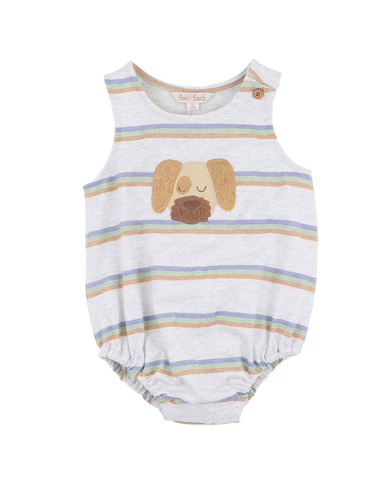 FOX&FINCH WILDLINGS STRIPE DOG BODYSUIT