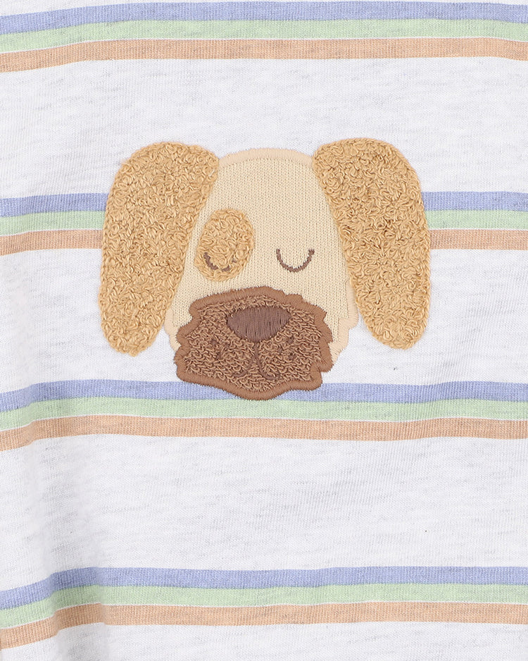 FOX&FINCH WILDLINGS STRIPE DOG BODYSUIT